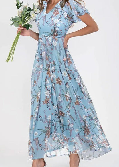 Noelle | Elegant Floral Short Sleeve Dress