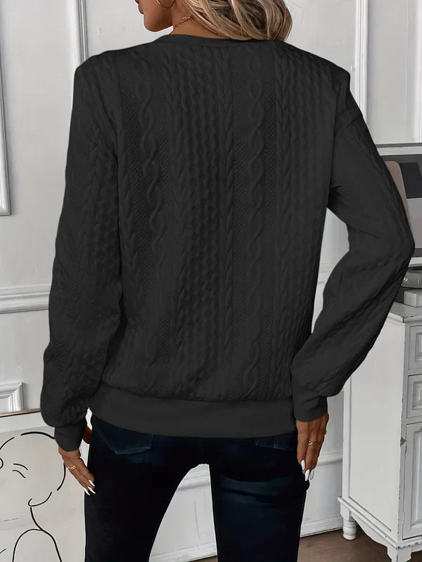 Lynne | Cable-Knit Zip Sweatshirt
