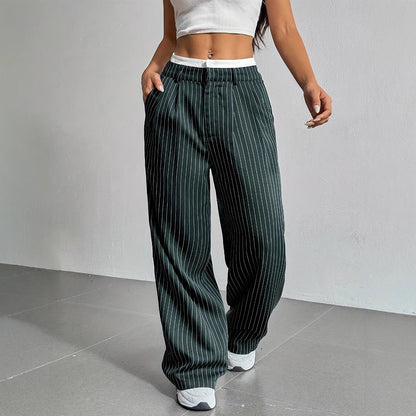 Lorraine | Casual Striped Wide Pants