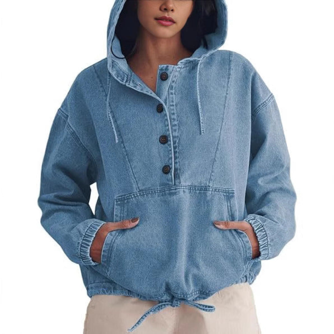 VIENA™ - Lightweight Pullover Jacket with Front Buttons and Hood