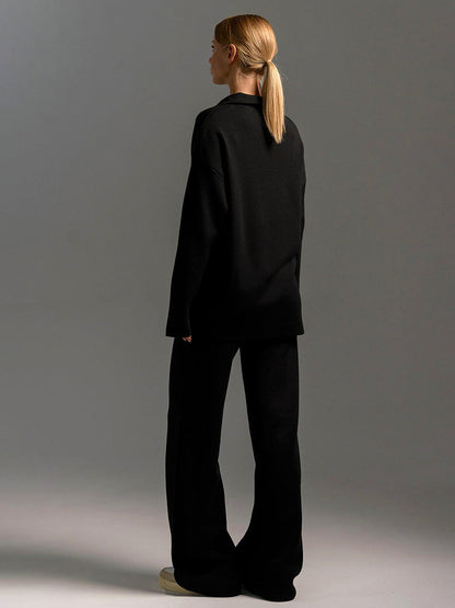 Serena | Relaxed Collared Two-Piece Set
