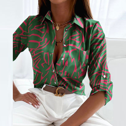 Novalie | Classic Collared Printed Blouse