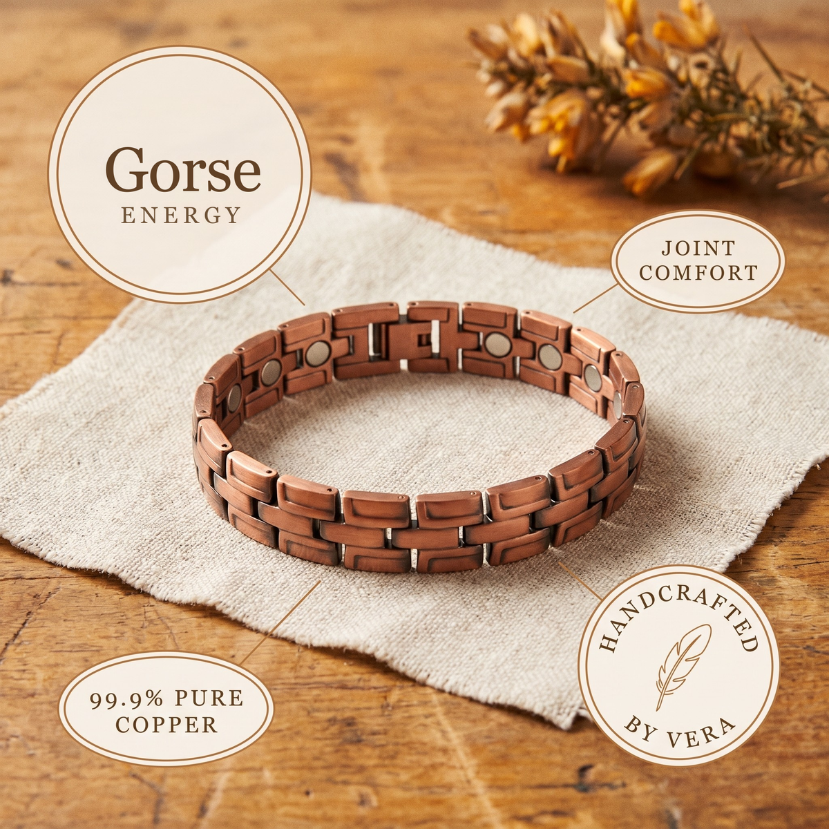 Ethal's Gorse Men's Copper Bracelet