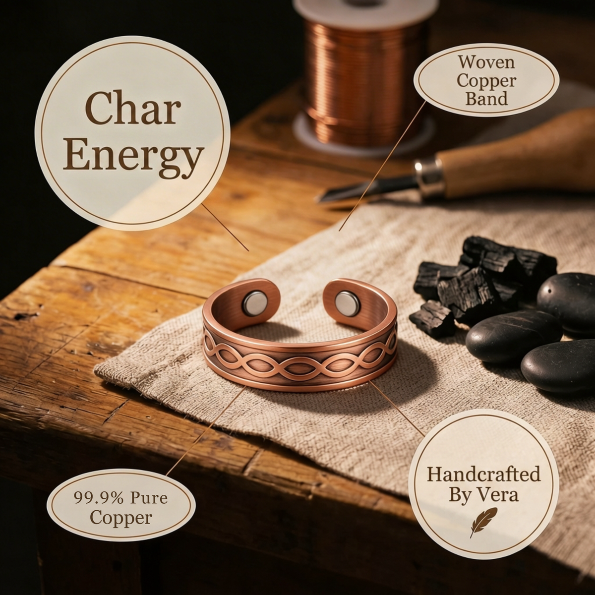 Ethal's Char Copper Ring