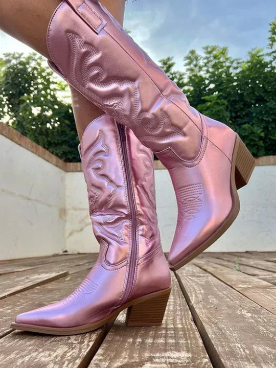 Delia | Western-Inspired Mid-Calf Boots