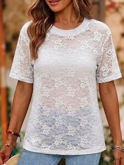 Aria | Elegant Floral Lace Everyday Blouse