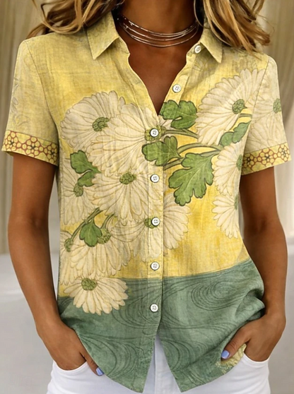 Amelie | Casual Floral Button-Up Shirt