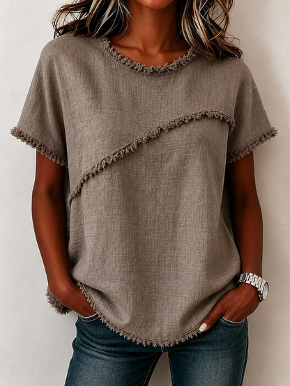 Ailsa | Casual Asymmetrical Stitch Top