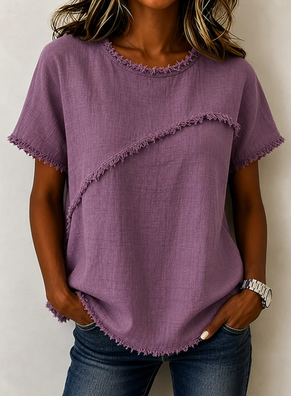 Ailsa | Casual Asymmetrical Stitch Top