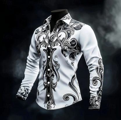 Adrian | Ornate Print Long Sleeve Shirt