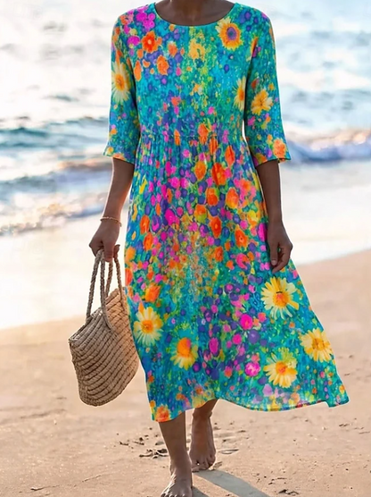 Emmeline | Flowing Floral Midi Dress