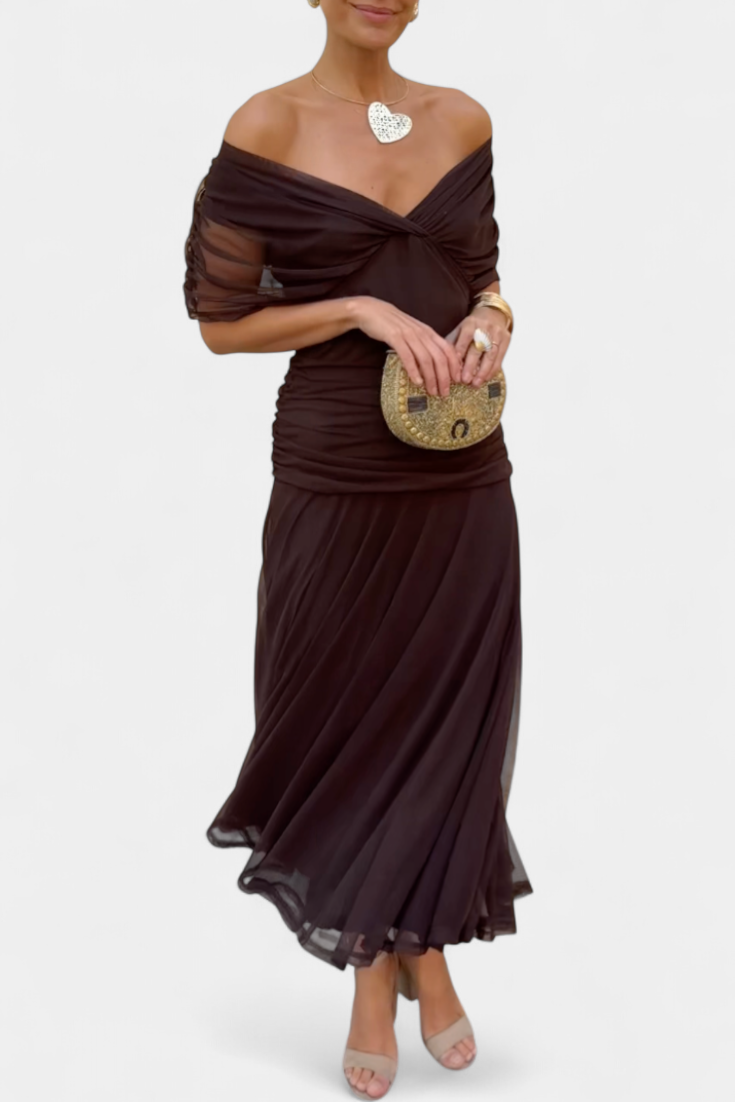 Lucasta | Elegant Off-Shoulder Dress