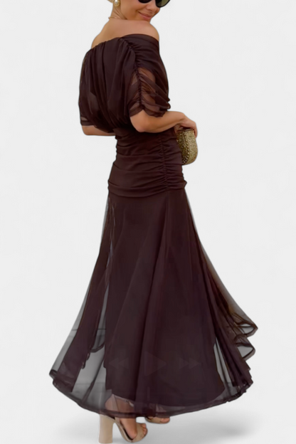 Lucasta | Elegant Off-Shoulder Dress