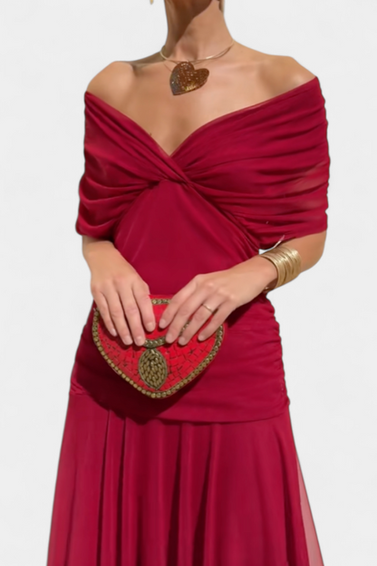 Lucasta | Elegant Off-Shoulder Dress