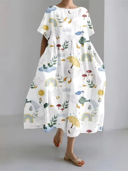 Fenella | Elegant Loose Round Neck Dress