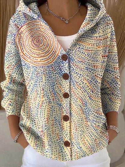 Yvaine | Elegant  Button Hooded Sweater
