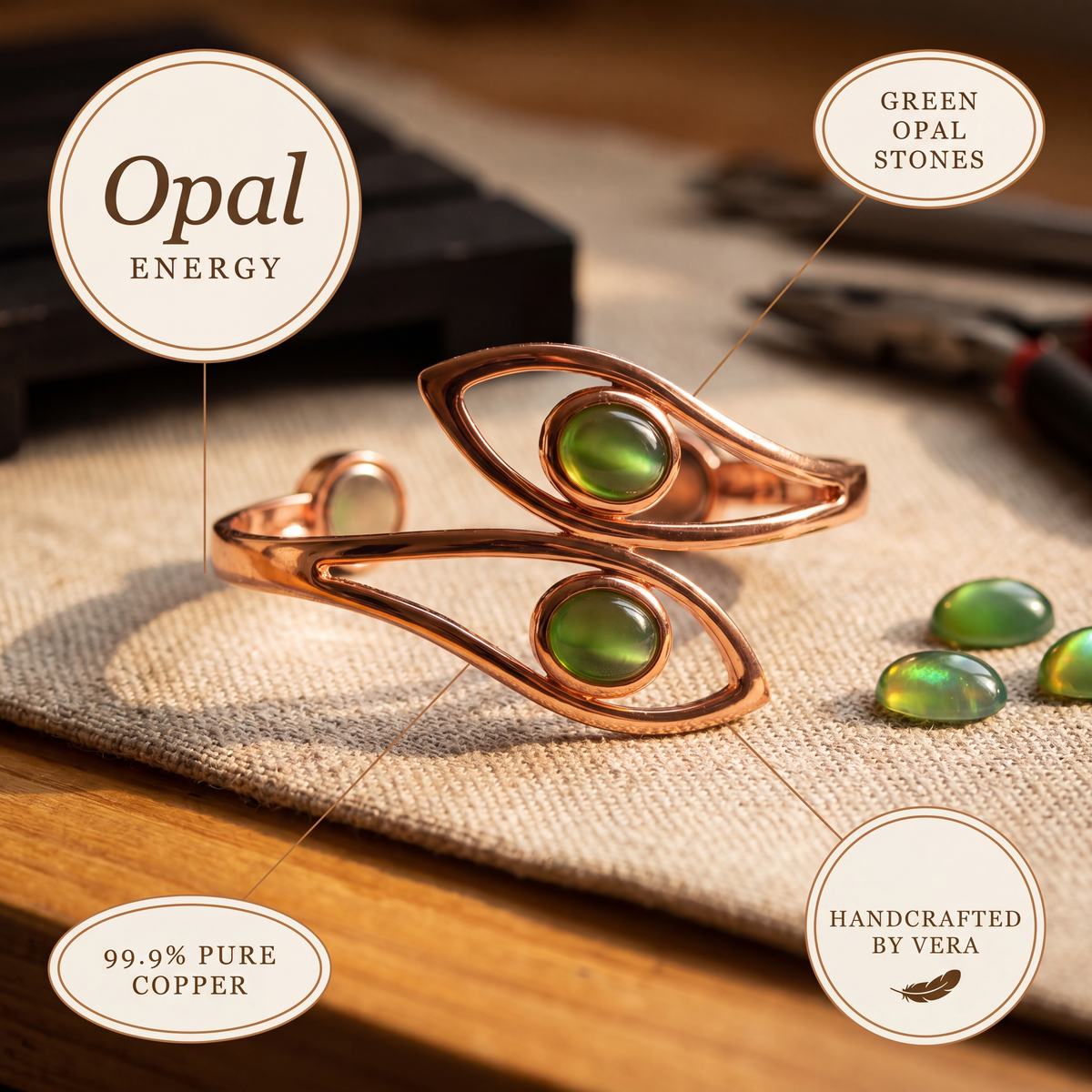 Ethal's Opal Copper Bracelet