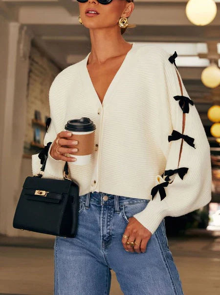 Women’s Cardigan Knit Bow Sleeve | Casual