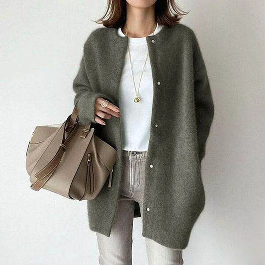 Women's Cardigan Knit Longline Oversized Button Up | Casual