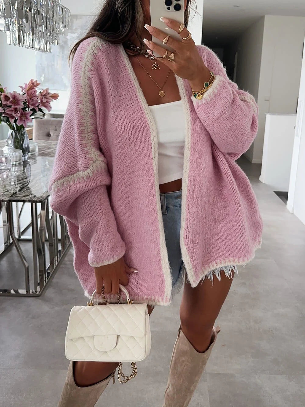 Women's Cardigan Oversized Knit Open Front | Casual