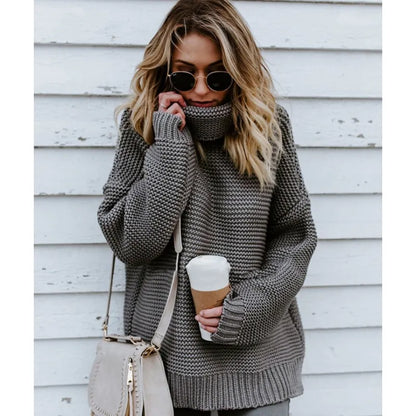 Women’s Knit Sweater Turtleneck | Long