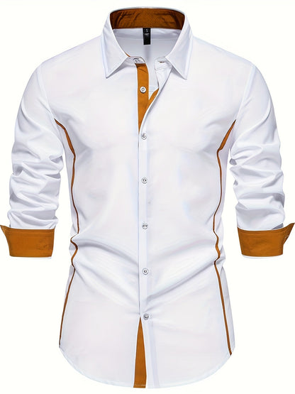 Dorian | Contrast-Trim Long Sleeve Shirt