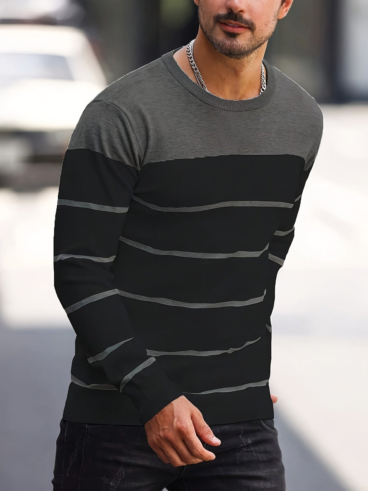 Rory | Colour-Block Striped Pullover