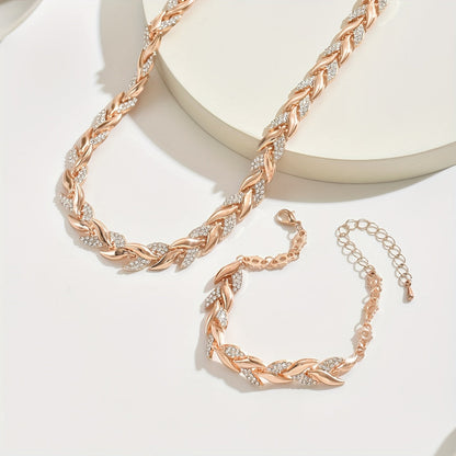 Delia | Sparkling Leaf Jewellery Set