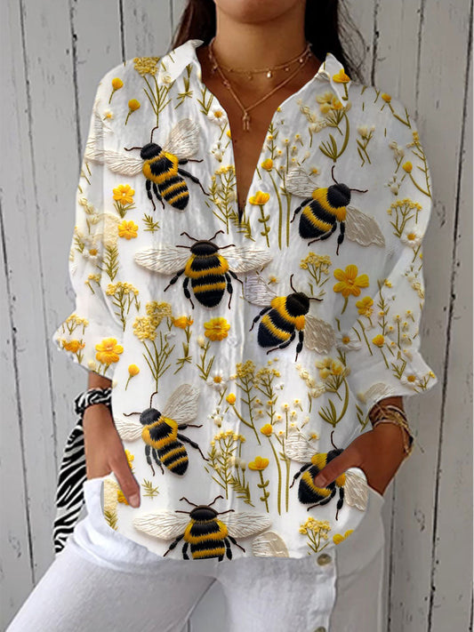 Lavinia | Stylish Long Sleeve Bee Blouse