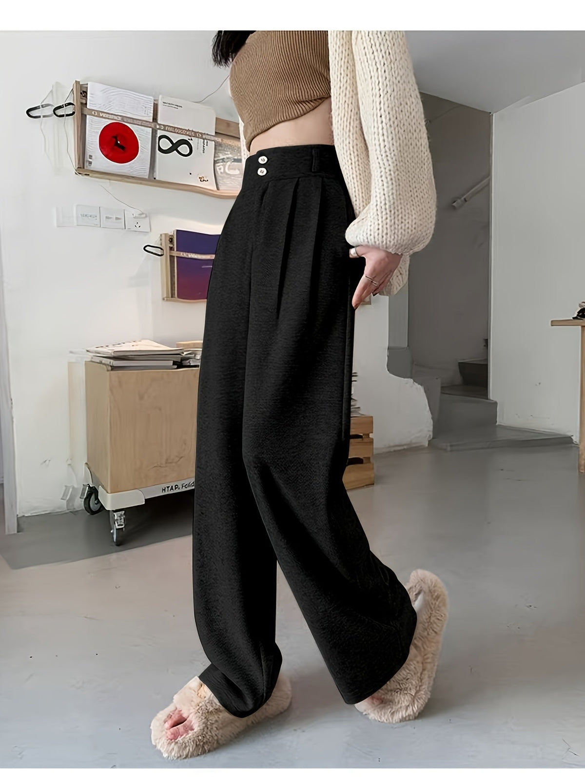 Estella | High-Waisted Wide-Leg Trousers