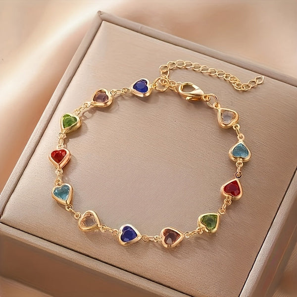 Rosetta | Heart-Link Charm Bracelet