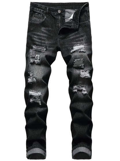 Kingsley | Rugged Distressed Straight Jeans