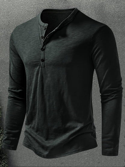 Rhys | Button-Placket Long-Sleeve Henley