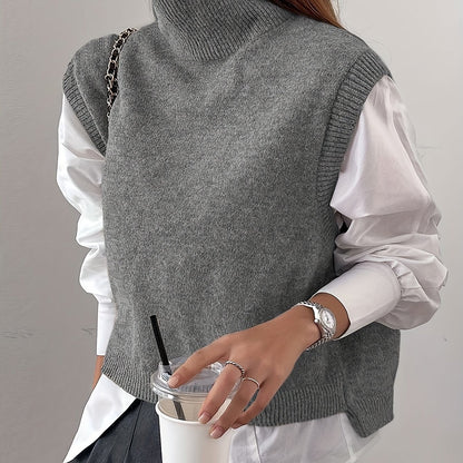 Eloise | High-Neck Sleeveless Sweater Vest