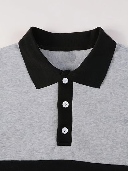 Nolan | Colour-Block Long Sleeve Polo Shirt