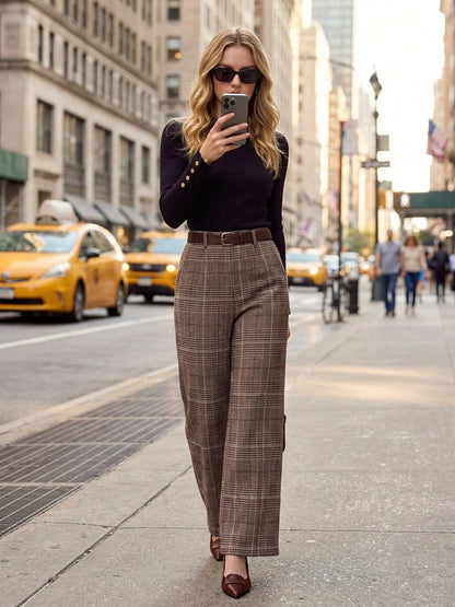 Antonia | Tailored Checked Trousers