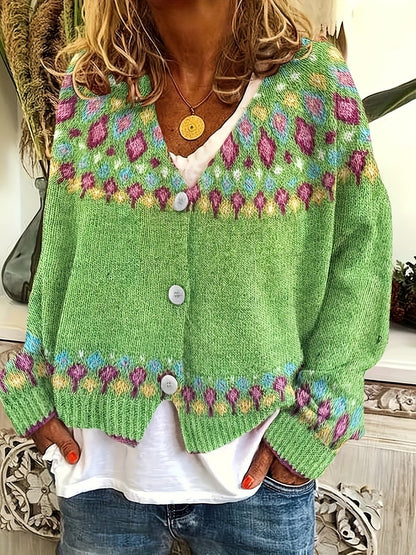Maribel | Fair Isle Knit Cardigan