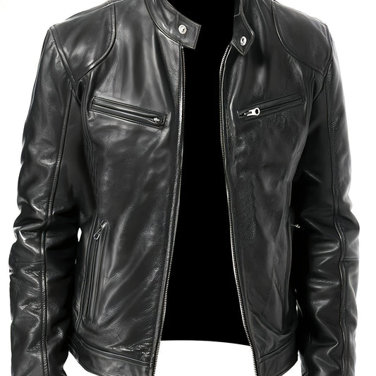 Blake | Classic Stand-Collar Moto Jacket