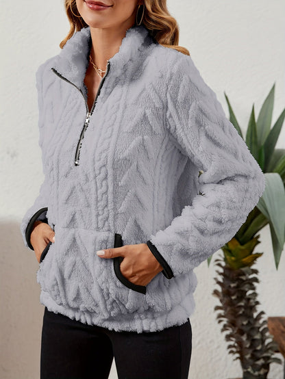 Thea | Textured Half-Zip Pullover