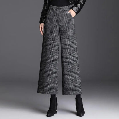 Jenny | Checked Wide-Leg Trousers
