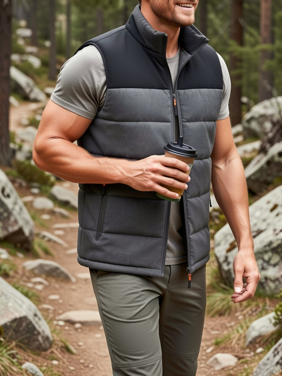 Damian | Quilted Stand-Collar Vest