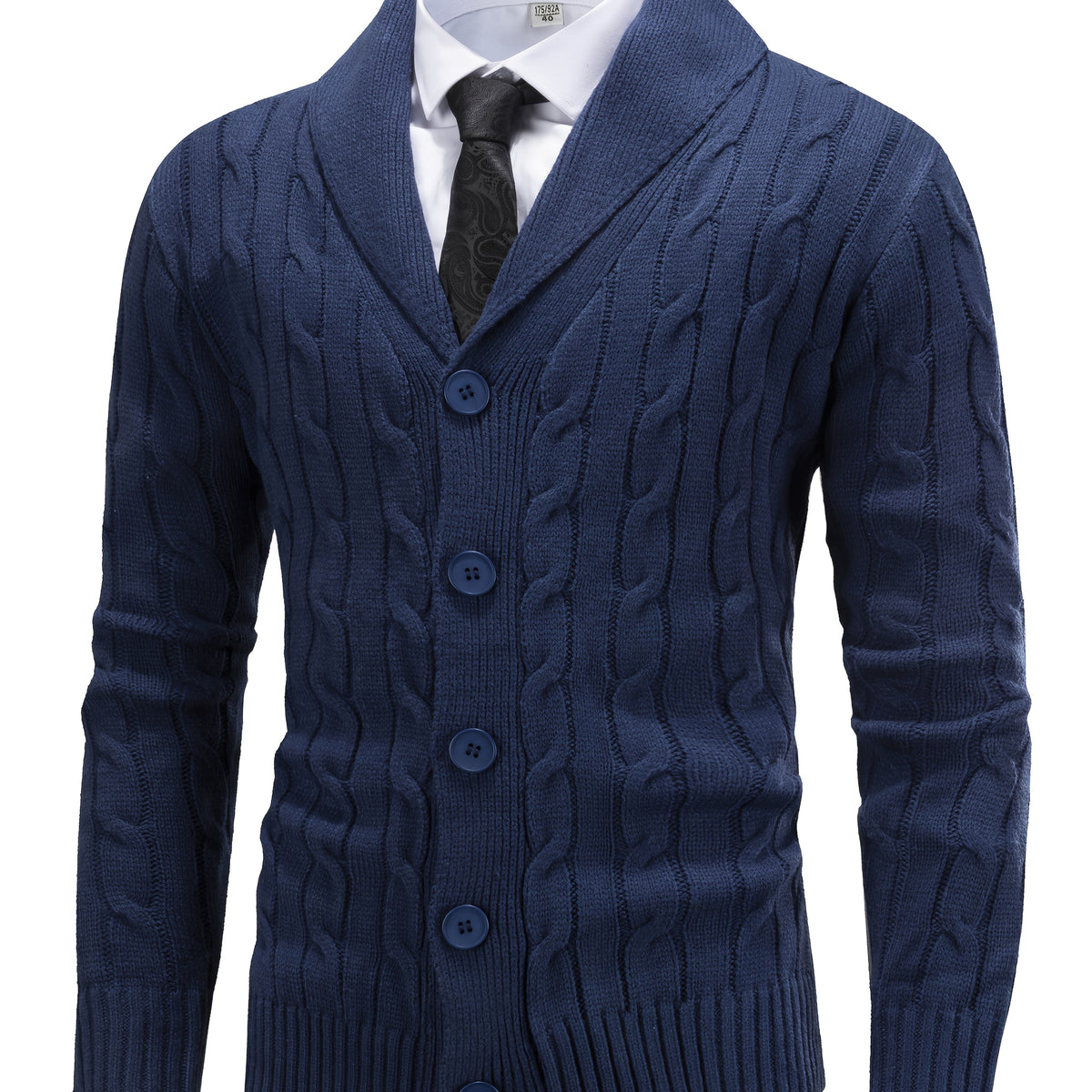 Elliot | Shawl Collar Cable-Knit Cardigan