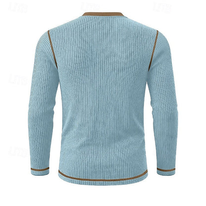 Owen | Ribbed Long-Sleeve Henley Shirt