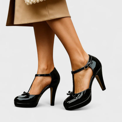 Amanna | Classic T-Strap High Heel Sandals