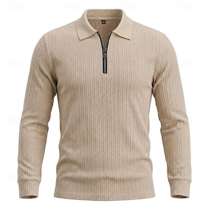 Bryson | Textured Quarter-Zip Polo Shirt