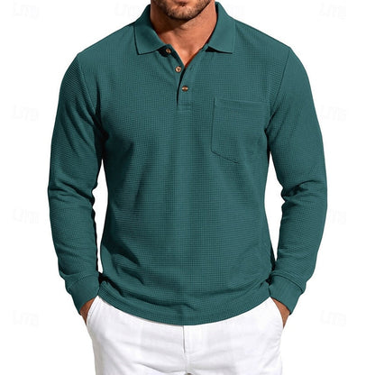 Chandler | Textured Long-Sleeve Polo Shirt