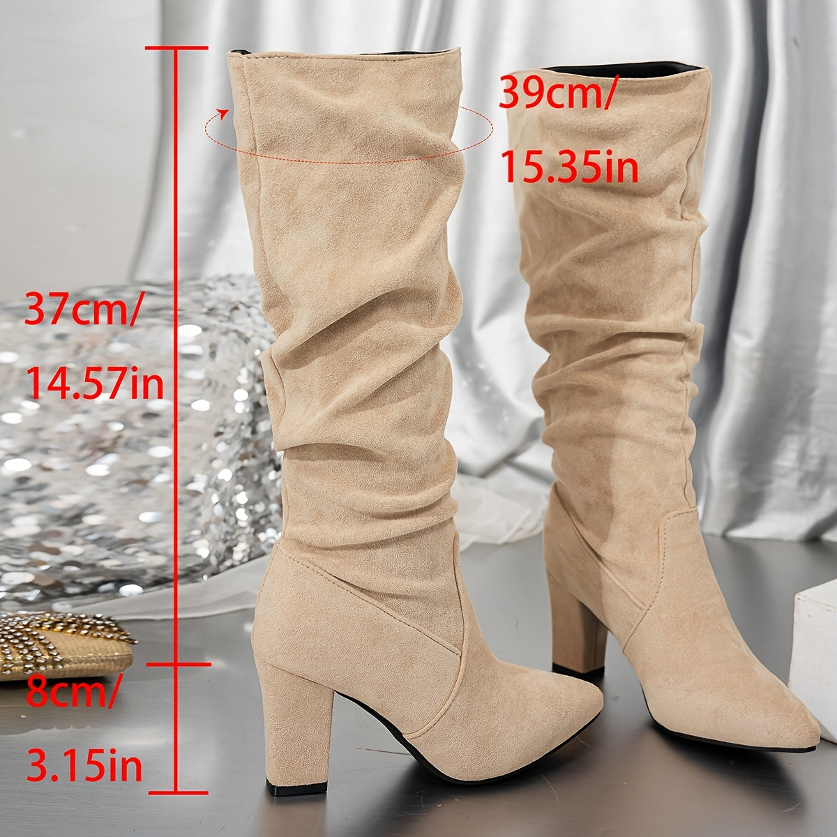 Isolde | Slouchy Heeled Knee-High Boots