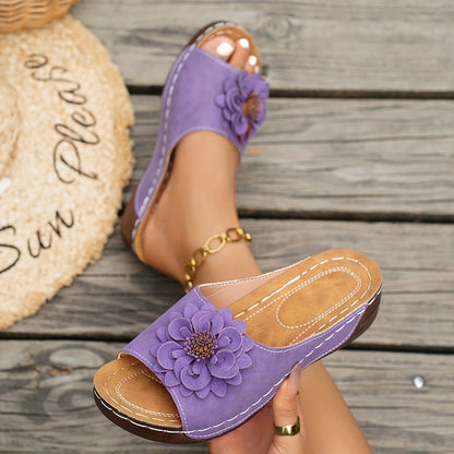 Rosalyn | Floral Comfort Wedge Sandals