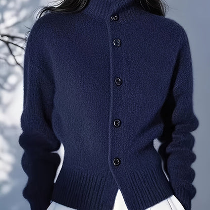Vera | High-Neck Button Cardigan