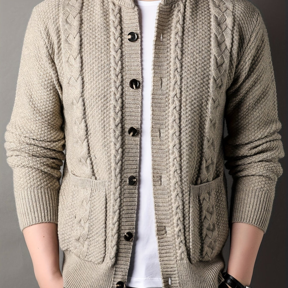 Percival | Textured Button-Front Cardigan